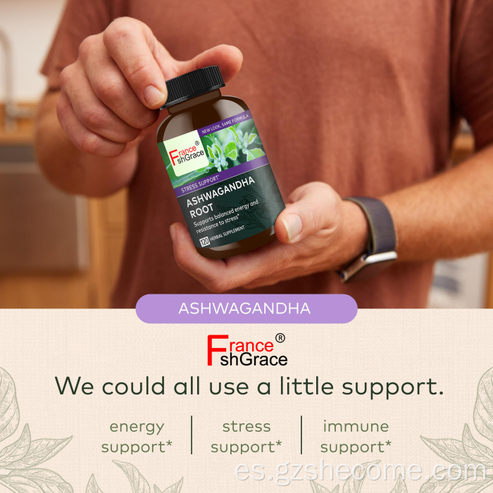 Ashwagandha Suplemento herbal Respuesta al estrés Soporte Duerme